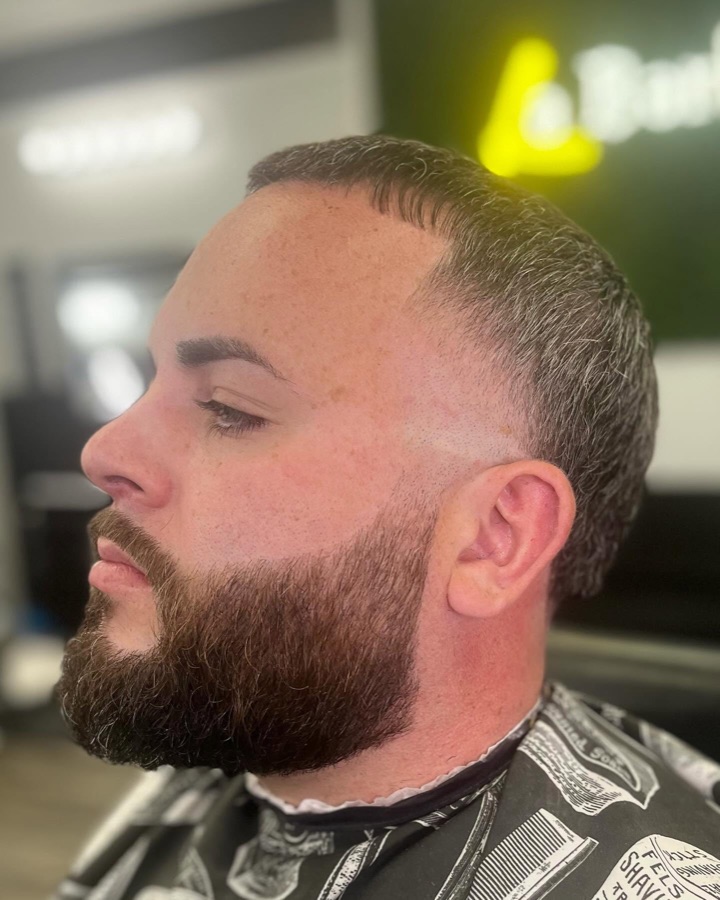 Ginger beard with a side fade, La Barberia