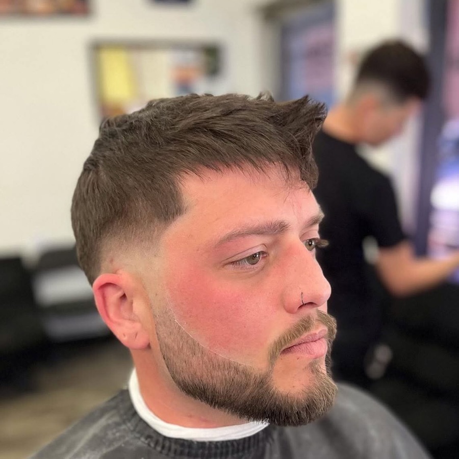 Salt-and-pepper beard in profile, La Barberia