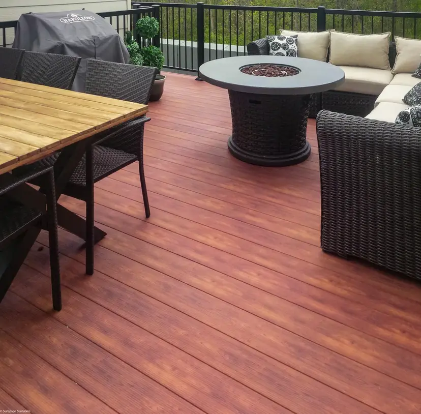 AlumaDeck aluminum decking in the Cedar finish